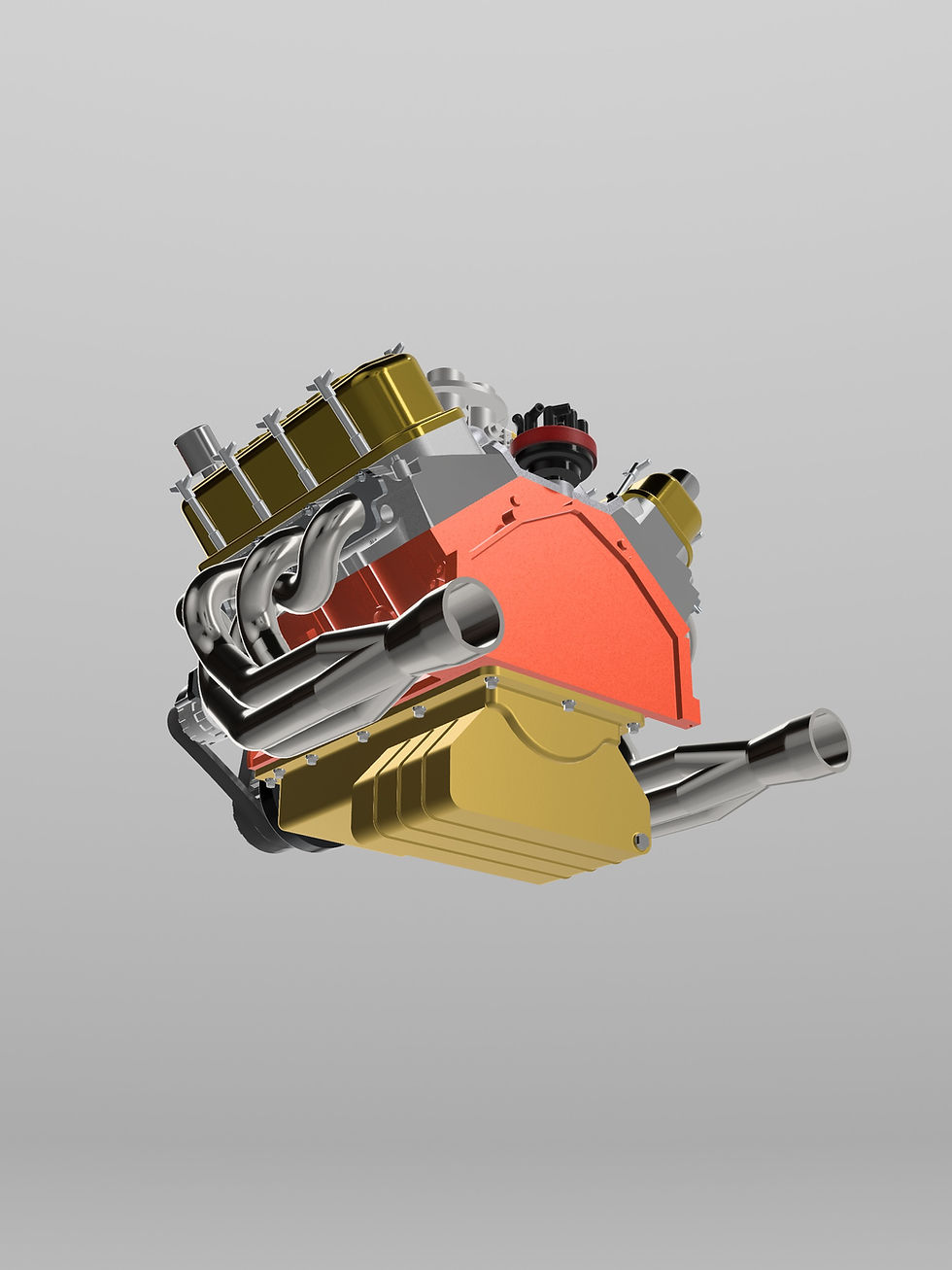 Miniatyrbild: 1980- och 1990-talsstil Big Block Chevy-motor - I olika skalor - 3D-modellbyggsats - MCS