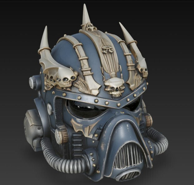 Thumbnail: Crown of the Night Lords: Chaos Terminator Helmet - 3D Mini or Cosplay - HEI-3D