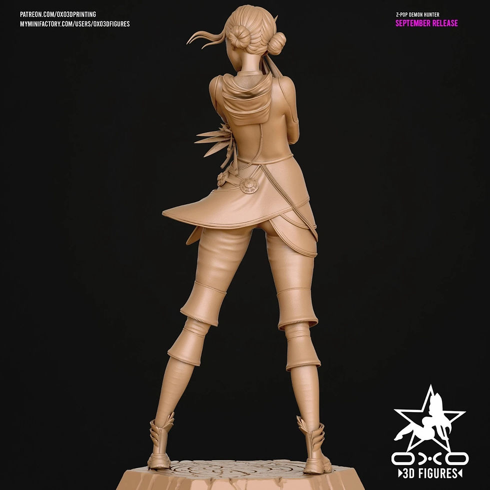 Miniature : Z Pop Demon Hunter - 1 x Unpainted Large Scale 3D Resin Printed Model - OXO