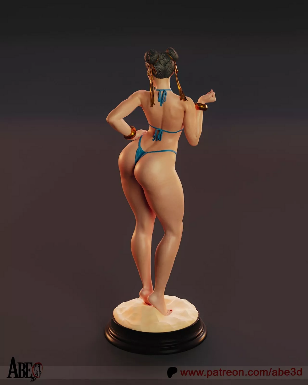 Miniatura: Bikini de Chun Li - 1 Sin pintar - Kit de modelo de resina + Base - En varias escalas