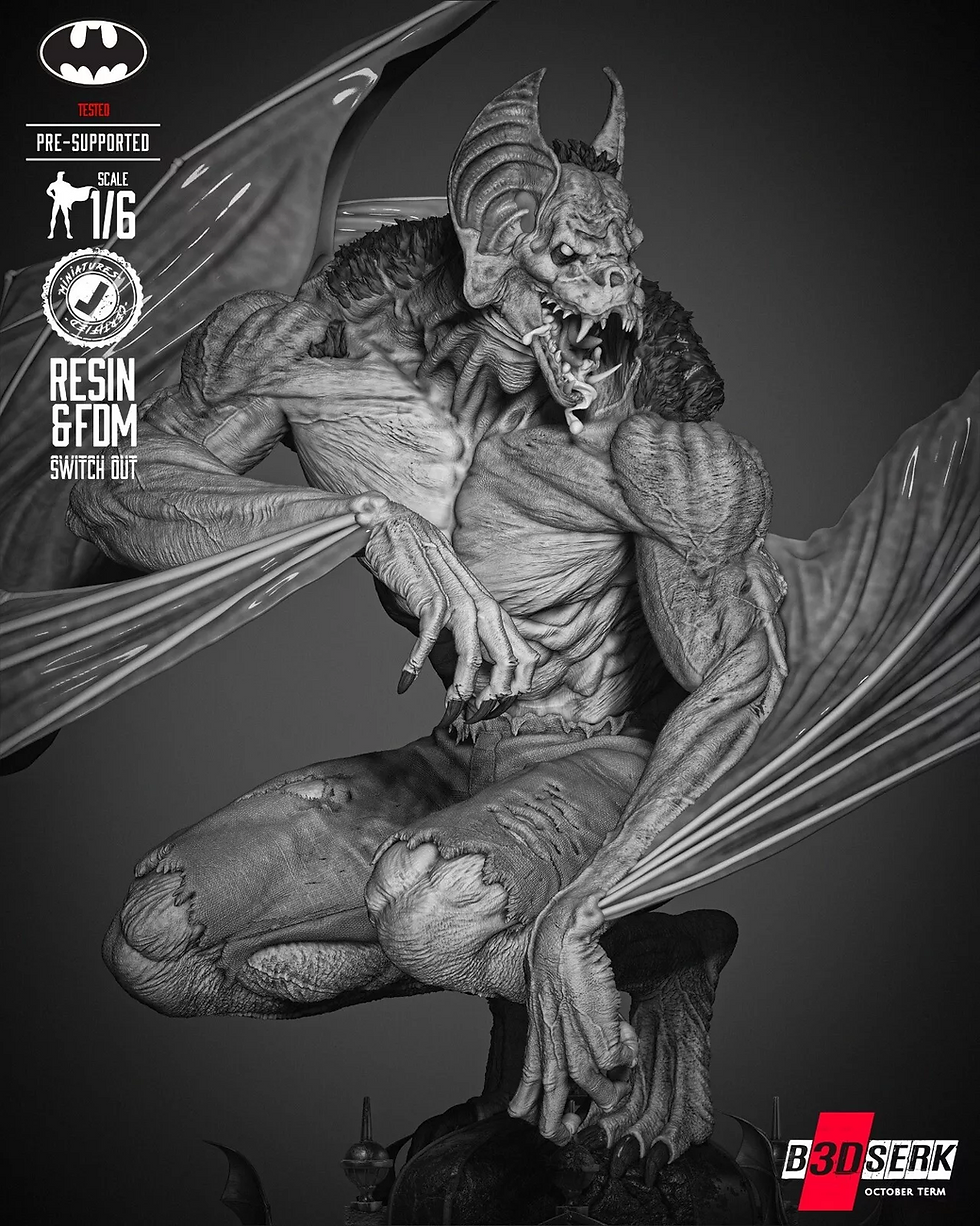 Thumbnail: マンバット - 未塗装大型3D樹脂モデルキットとベース1個 - B3D