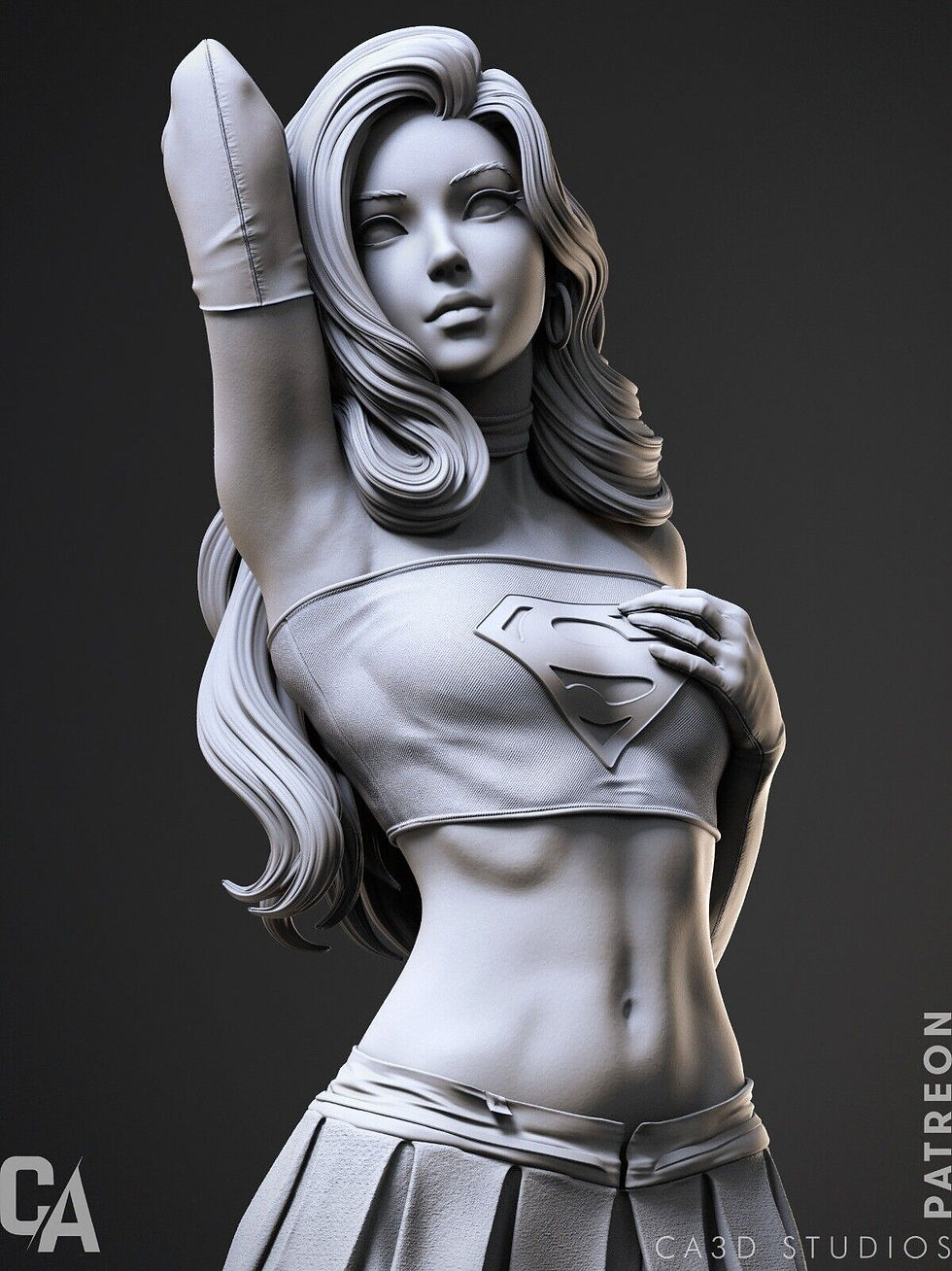 Miniatura: Supergirl - 1 x niepomalowany model 3D z żywicy i podstawa - ca3d