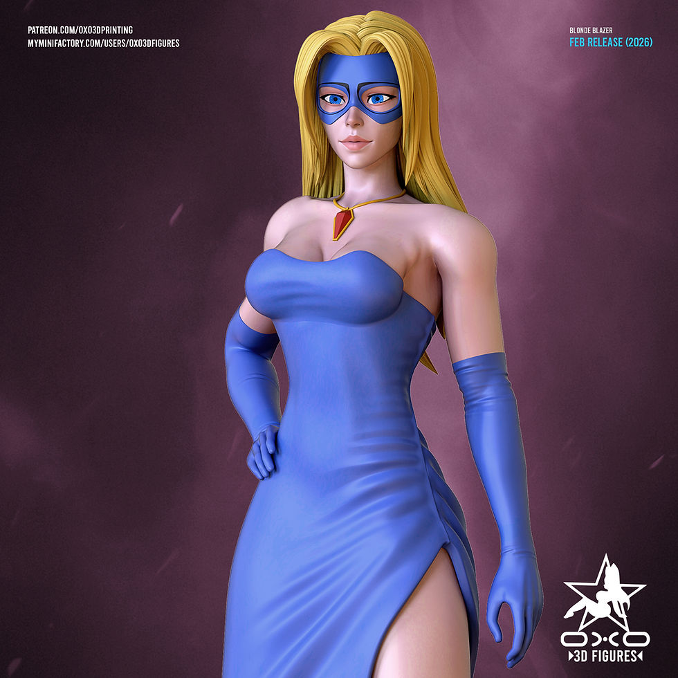 Miniature : Blonde Blazer - 1 x Unpainted Large Scale 3D Resin Printed Model Kit + Base- OXO