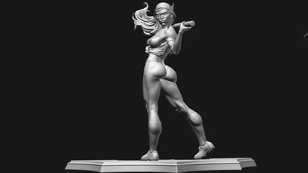 Thumbnail: Pinup Batwoman - 1 x Tacar Samhail Roisín 3D Mórscála Gan Phéinteáil agus Bonn - YAN