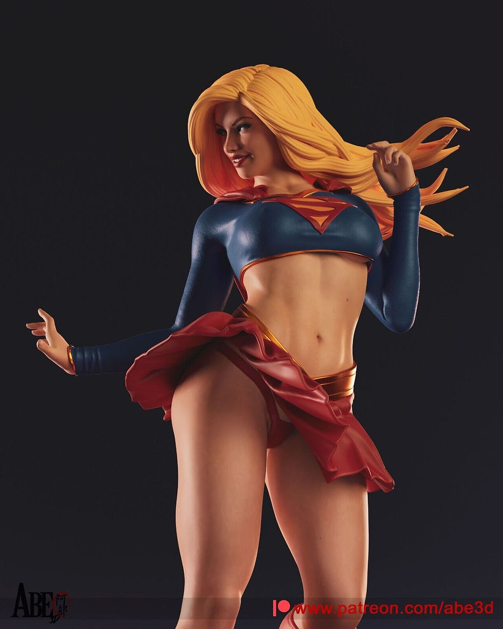 Thumbnail: Supergirl - 1 x Kit Model dan Basis Cetak Resin 3D Skala Besar yang Tidak Dicat - ABE