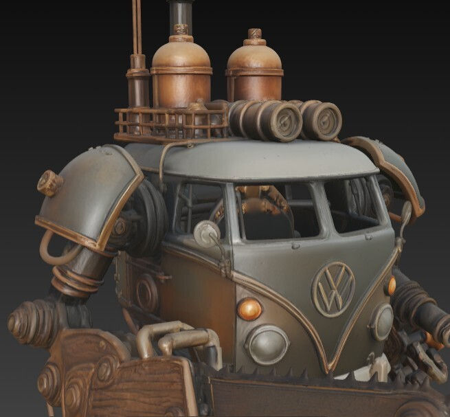 Thumbnail: Steam VW - The Iron Roadmaster -1 x Unpainted 3D Resin Printed Model -BK- HEI-3D