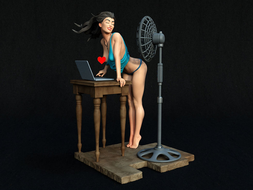 Thumbnail: Summer Girl NSFW - 1 Unpainted - 1/24 Scale 75mm 3D Resin Model Kit + Base - E3D