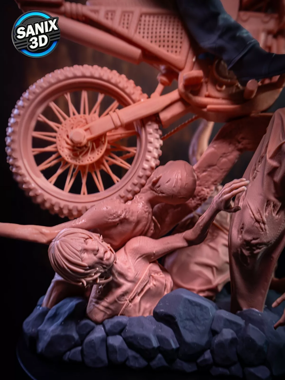 Miniature : Daryl à vélo - 1 kit de modèle en résine 3D non peint à grande échelle + base - SAN