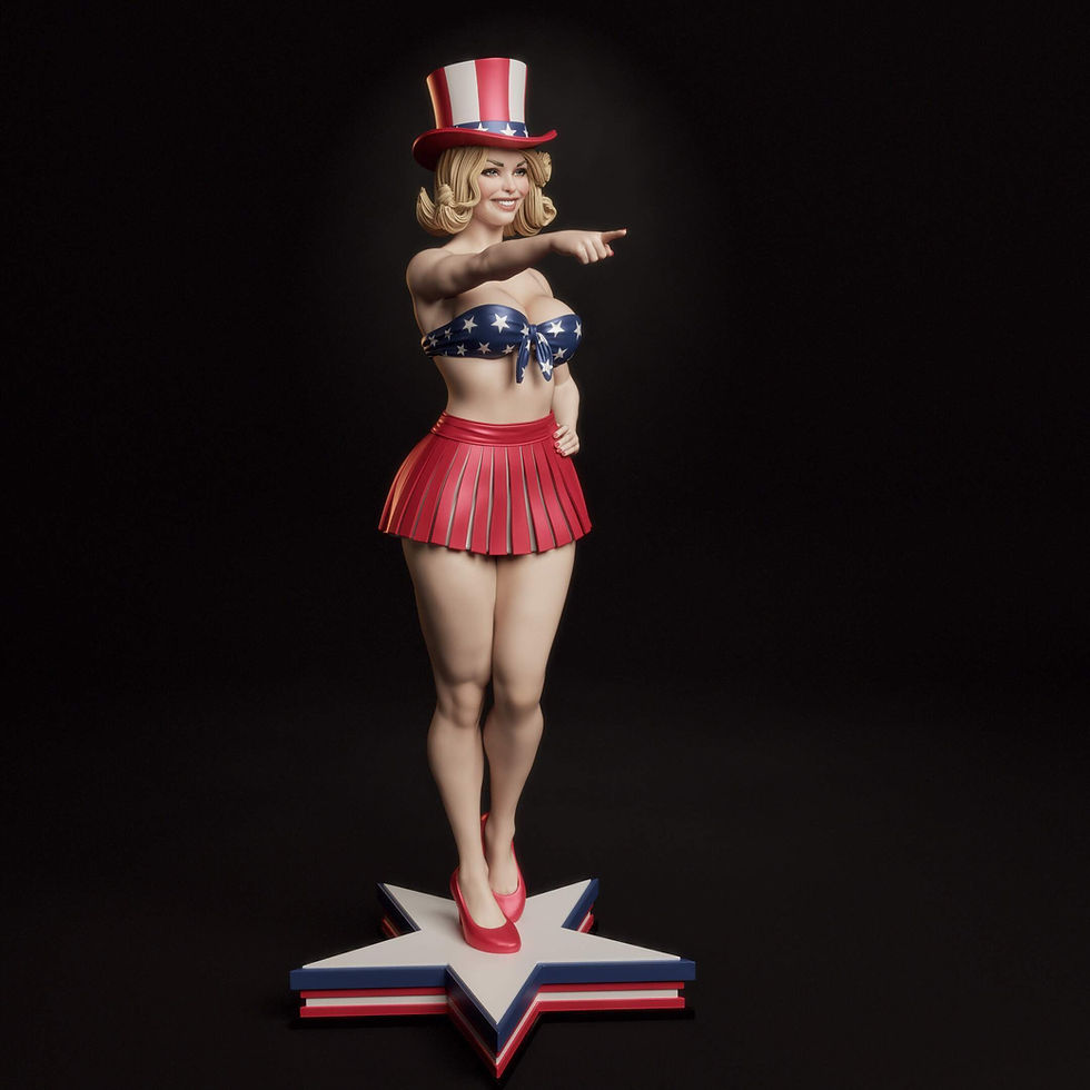 Miniatura: All American Bombshell - 1 Unpainted Large Scale 3D Resin Printed Model Kit- ABE