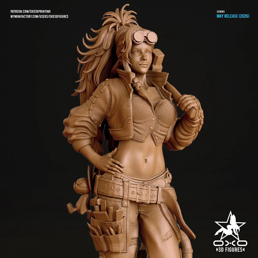 Thumbnail: Gemma - 1 x Unpainted Large Scale 3D Resin Printed Model Kit and Base - OXO