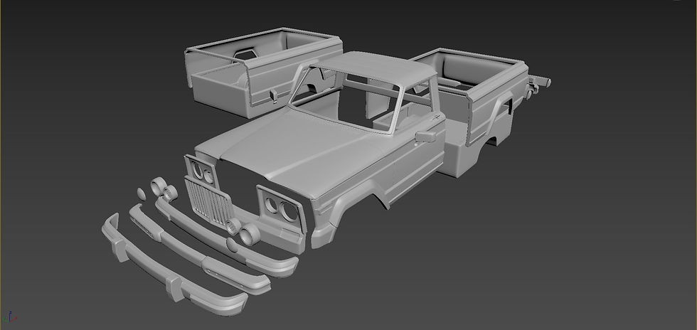 Miniaturbild: 1963 Jeep J10 Ute Pickup Body NUR - Verschiedene Maßstäbe verfügbar - 3D Resin gedruckt