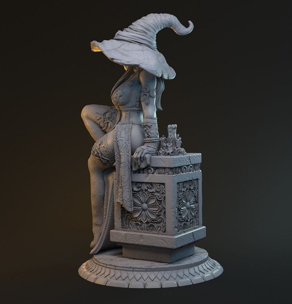 Miniatura: Merlín - 1 modelo impreso en resina 3D sin pintar y base - 4 versiones - MYT