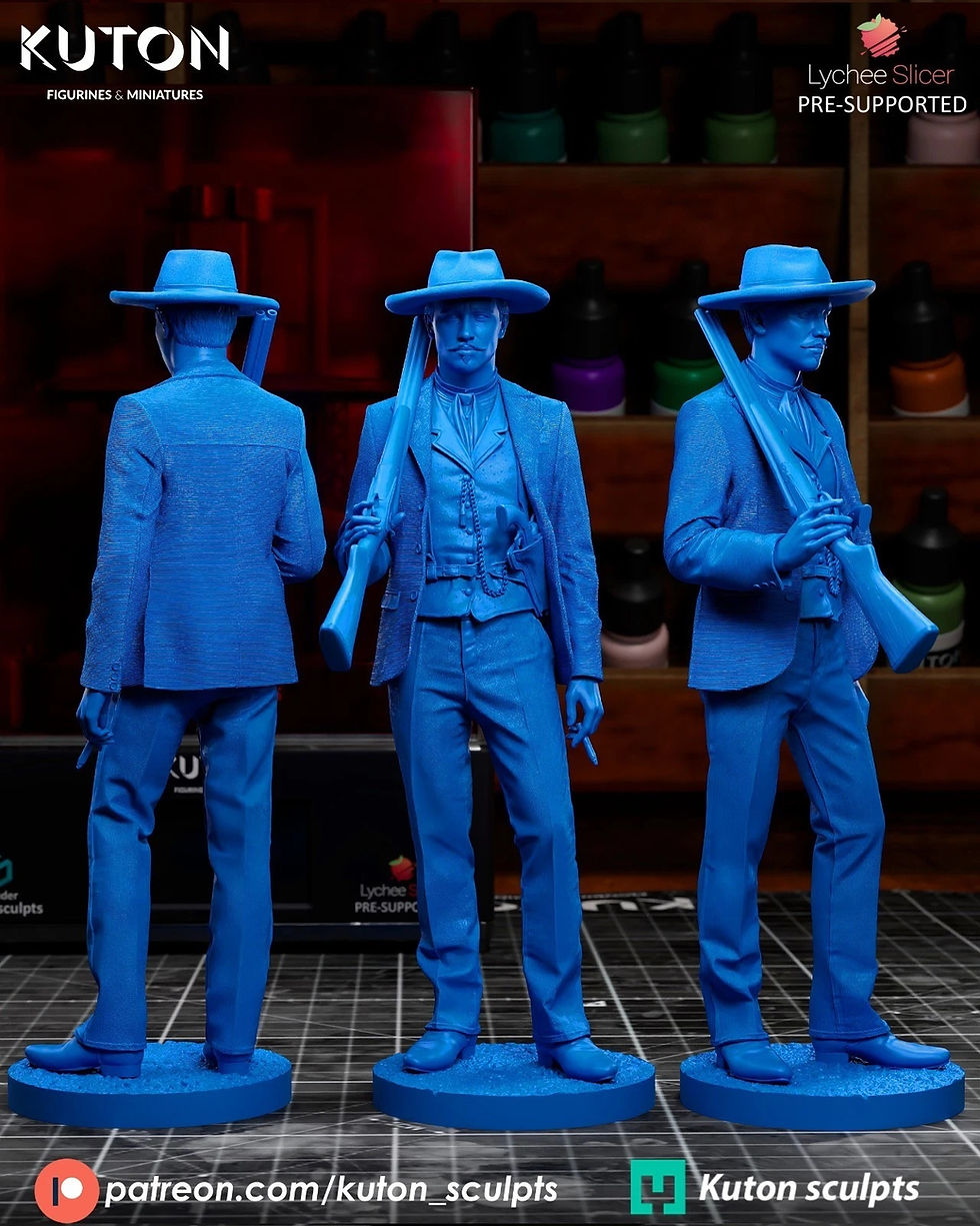 Miniaturbild: Doc Holiday - 1 x Unpainted Large Scale 3D Resin Printed Model Kit and Base - KF