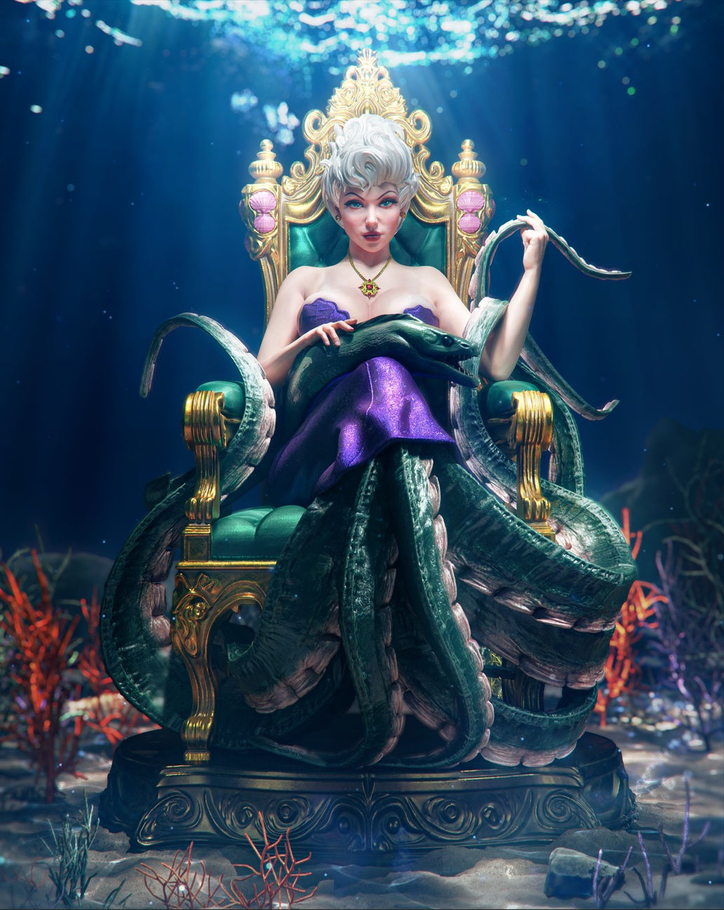Ursula - 1 x Unpainted Large Scale 3D Resin Printed Model Kit and Base - CA3D
