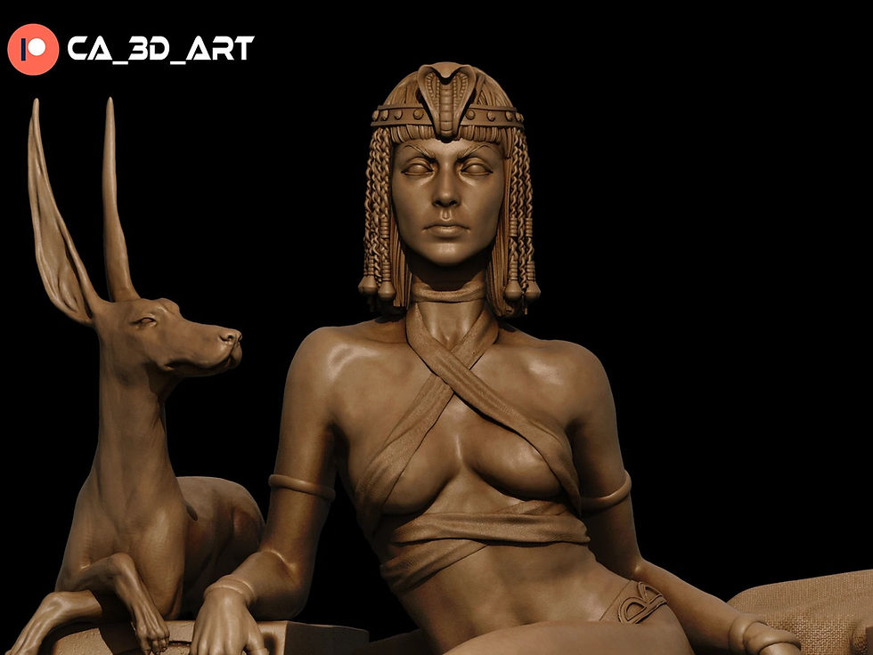 Thumbnail: Cleopatra - 1 x Unpainted Large Scale 3D Resin Printed Model Kit and Base - CA3D