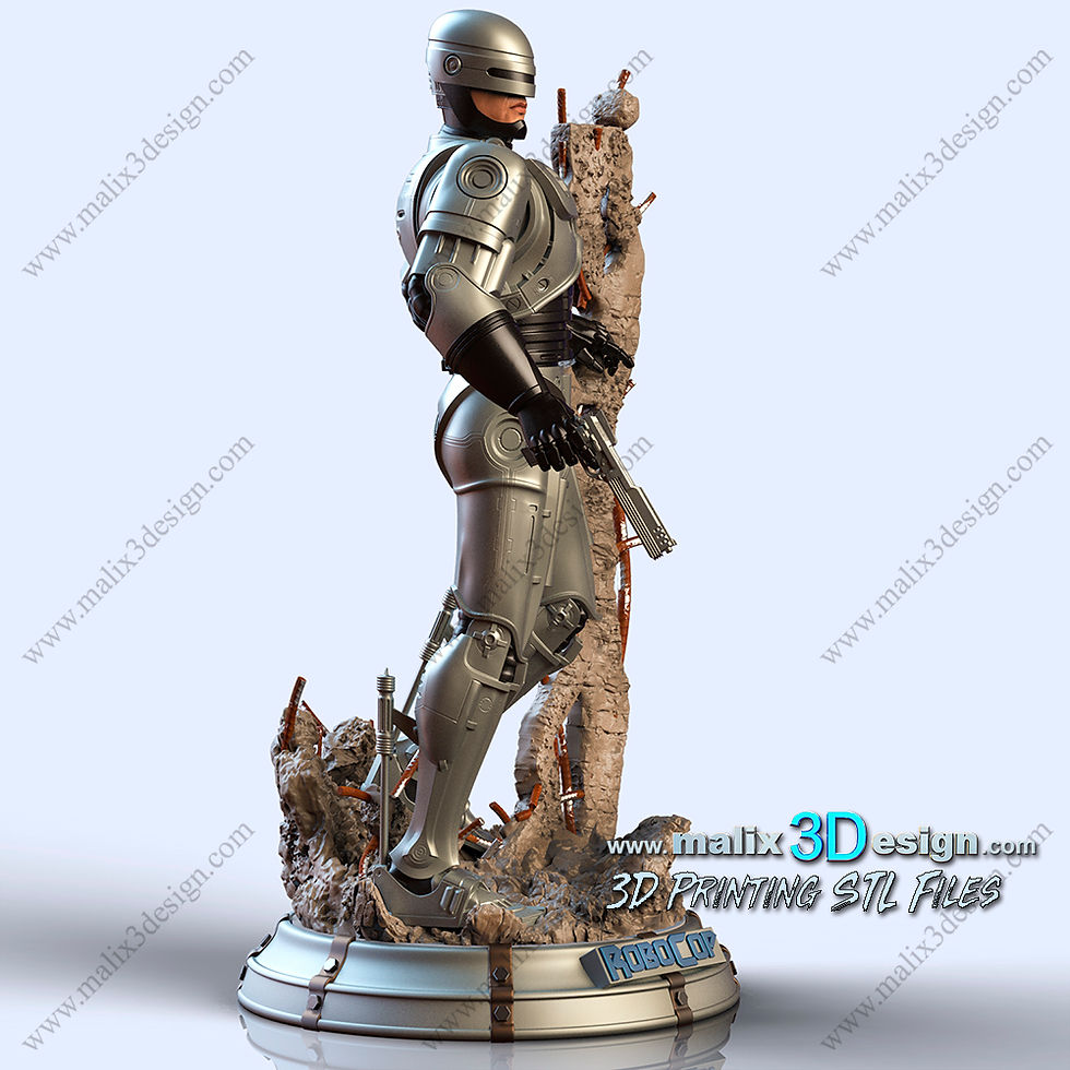 Miniaturbild: ROBOCOP - 1 x Unpainted Large Scale 3D Resin Printed Model Kit and Base - SAN