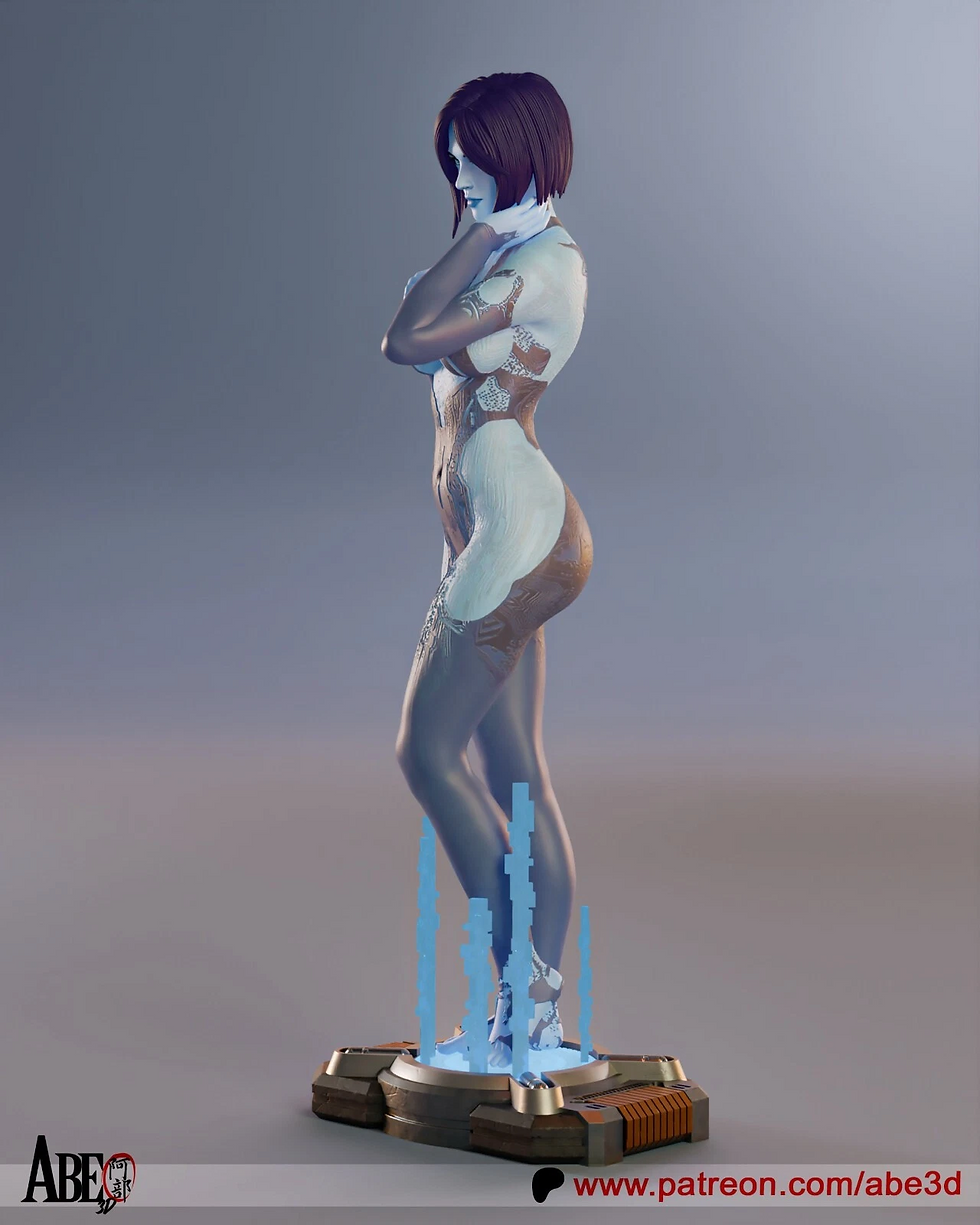 Thumbnail: Cortana - 1 x Unpainted Large Scale 3D Resin Printed Model Kit and Base - ABE