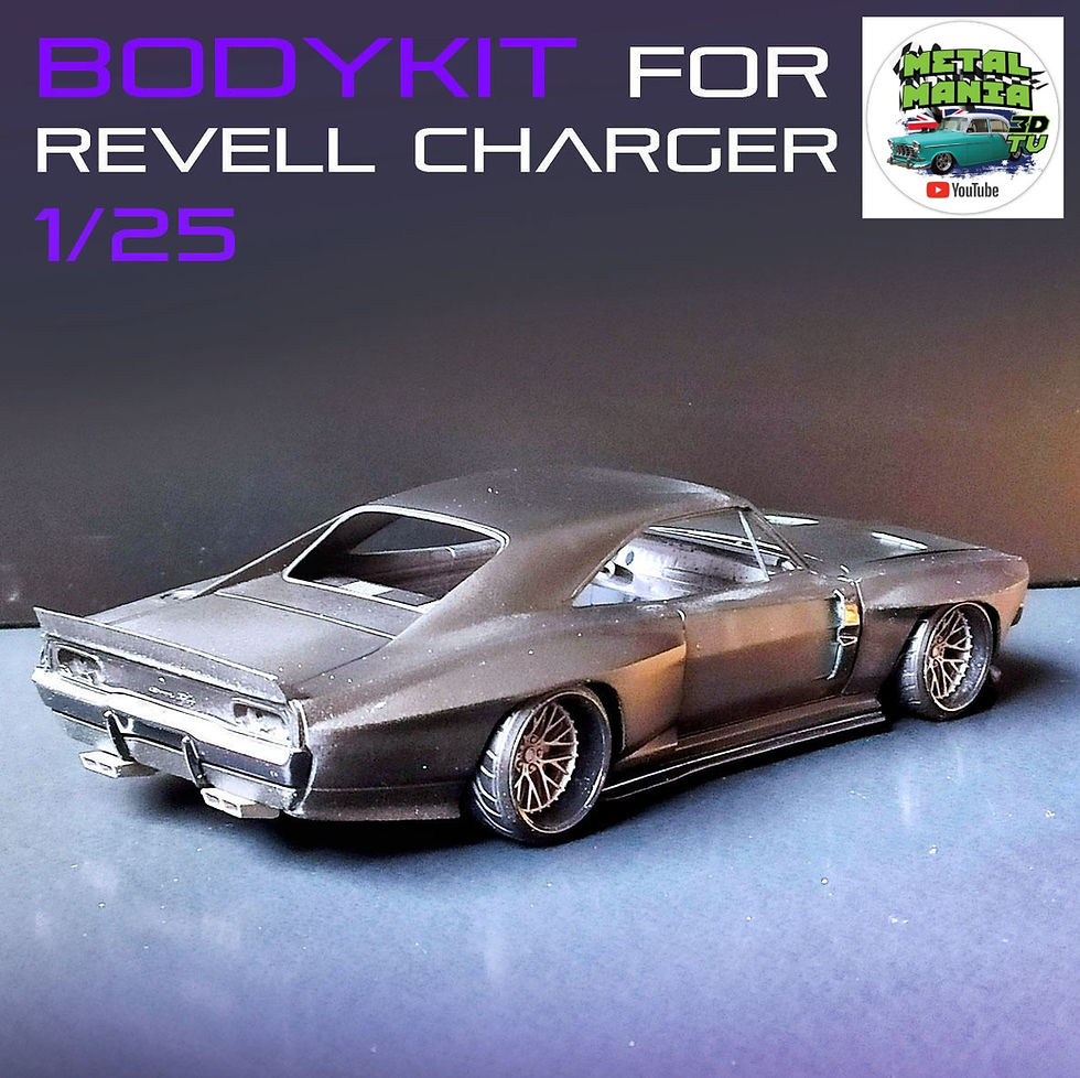 サムネイル： 1968年式 ダッジ チャージャー REVELL ワイドボディキット 1/25スケール 3DプリントレジンBB