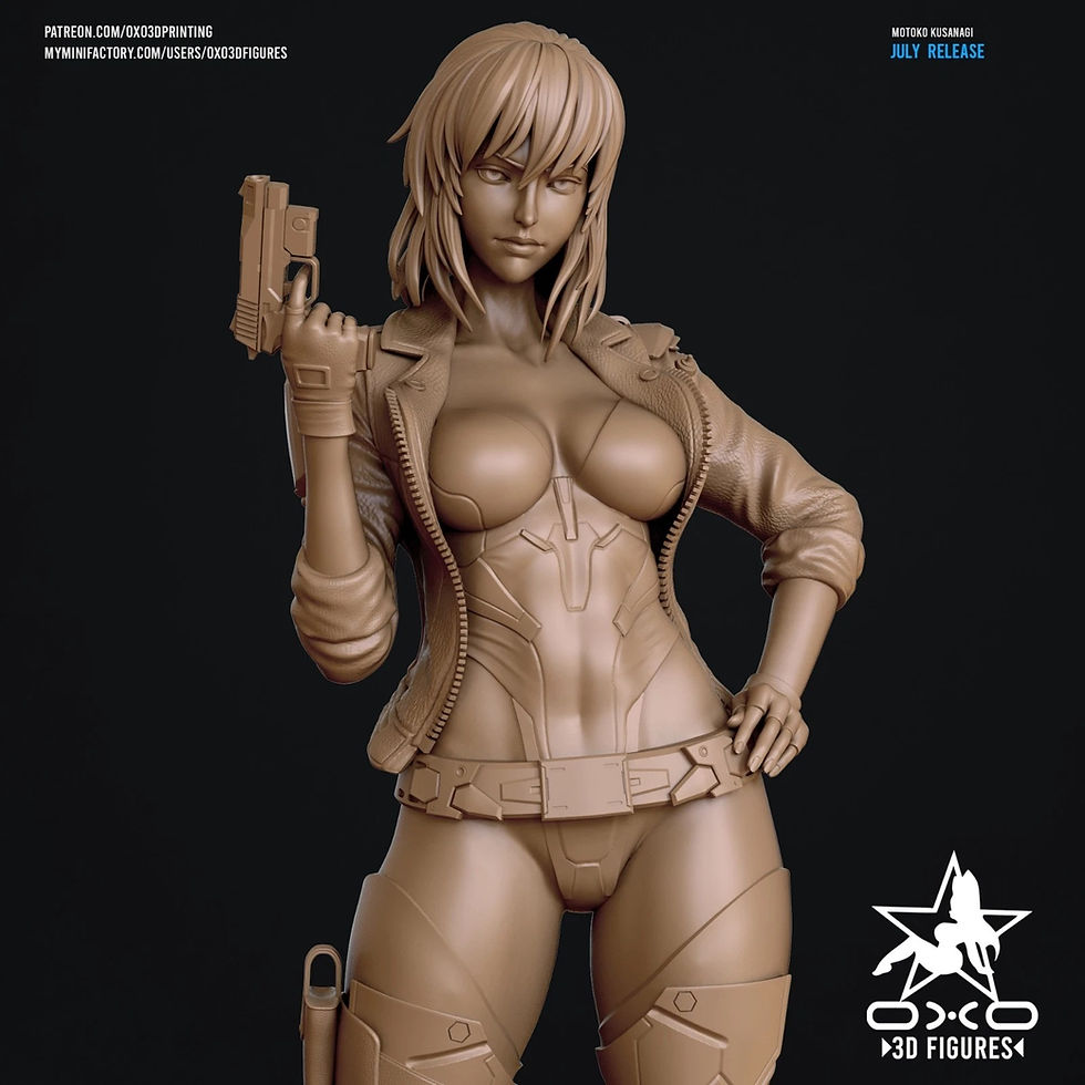 Miniaturbild: Motoko Kusanagi - 1 x Unpainted Large Scale 3D Resin Printed Model Kit - OXO