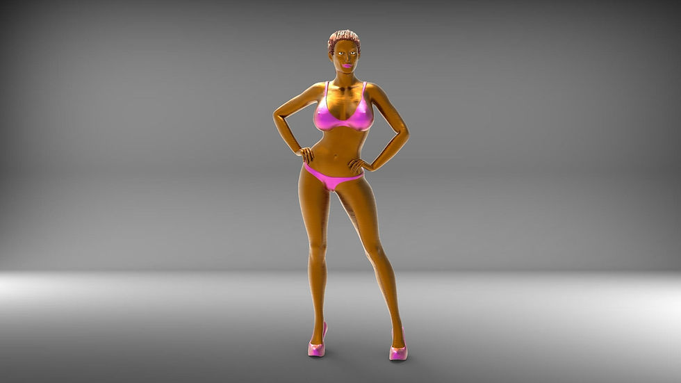Miniatyrbild: Grid - Bikiniflicka P4 i olika skalor 3D-resintryckt modell - 1 st.
