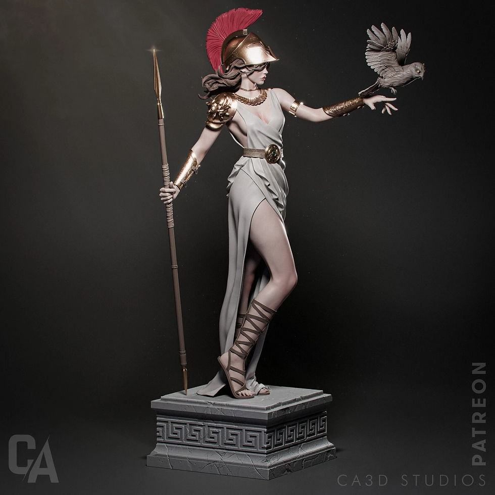 Miniaturbild: Athena - 1 x Unpainted 3D Resin Printed Model Kit and Base - CA3D