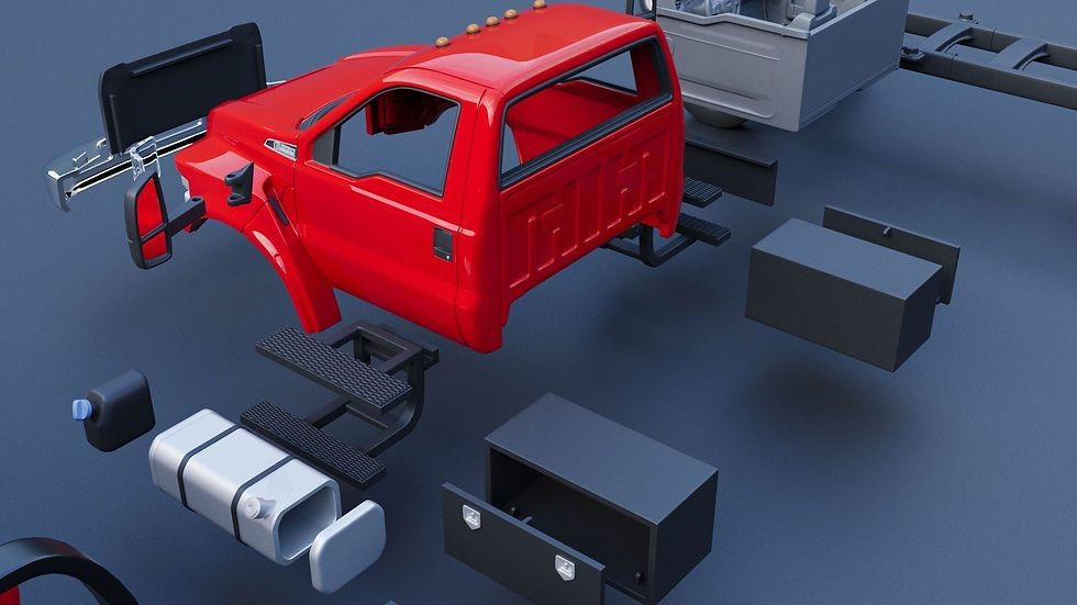 Thumbnail: Ford F-650 Reg Cab Tow Truck - Tilt Tray in RHD or LHD -3D Printed Model Kit -AB