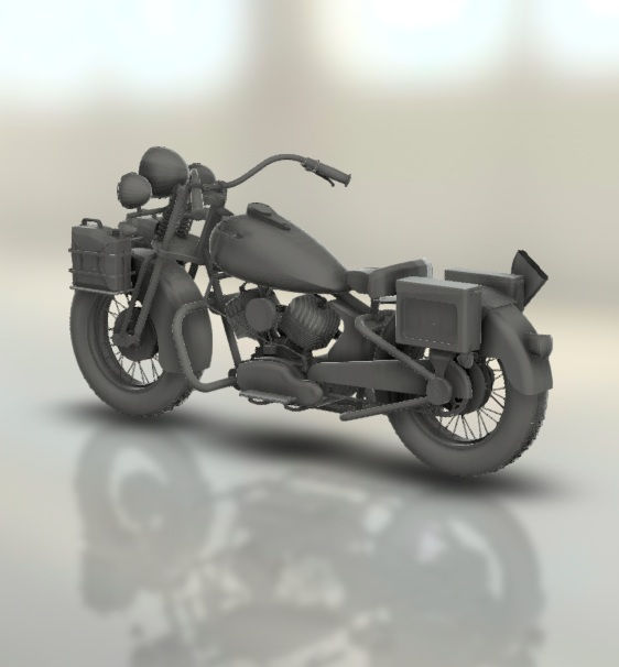 Miniaturbild: 1942 Harley Davidson WLA - 3D Resin Printed Model Kit - In Various Scales - MH