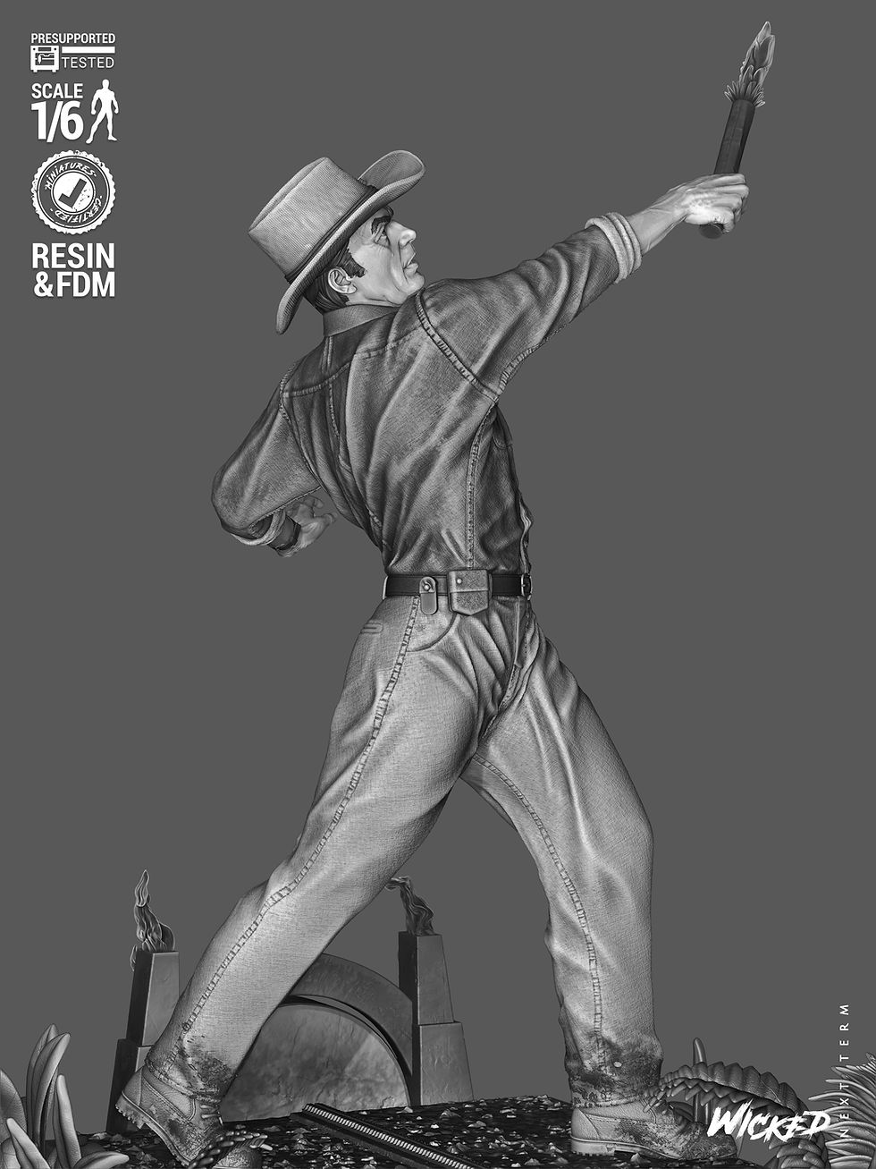 Miniature : Jurassic Park - Dr Alan Grant- 1 Unpainted Large 3D Resin Printed Model Kit -W3D