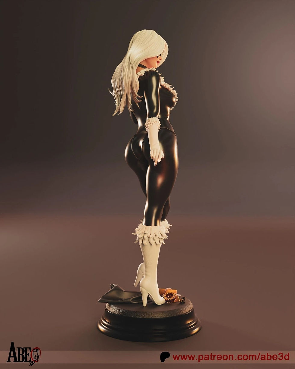 Miniatura: Black Cat - 1 x Unpainted Large Scale 3D Resin Printed Model Kit and Base - ABE