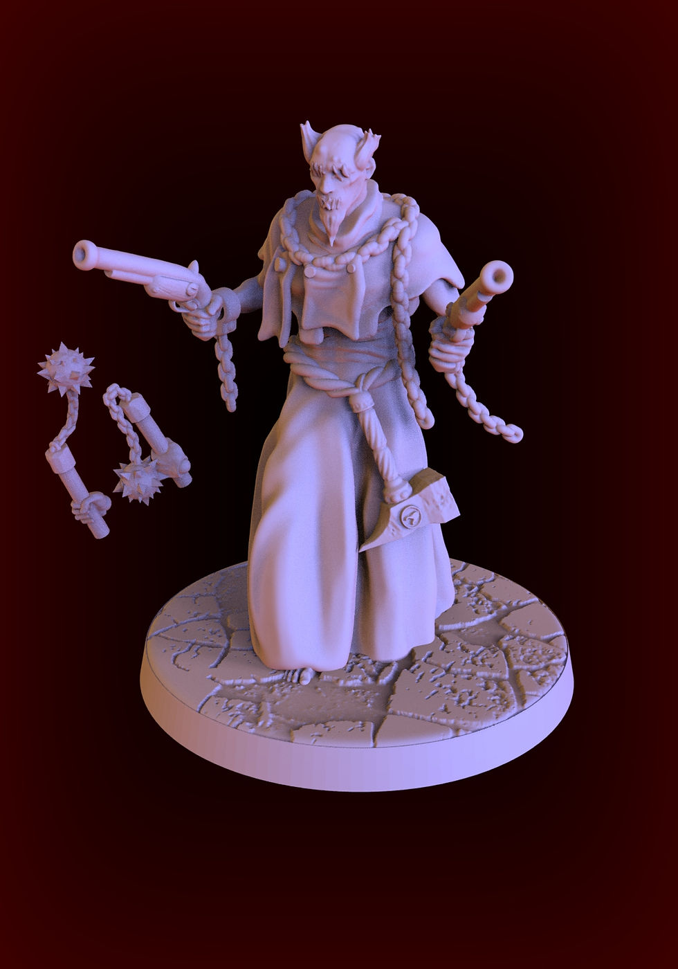 Thumbnail: Witch Hunter Captain + Flagellants - 5 x Unpainted Scale Resin Model +Bases - MY
