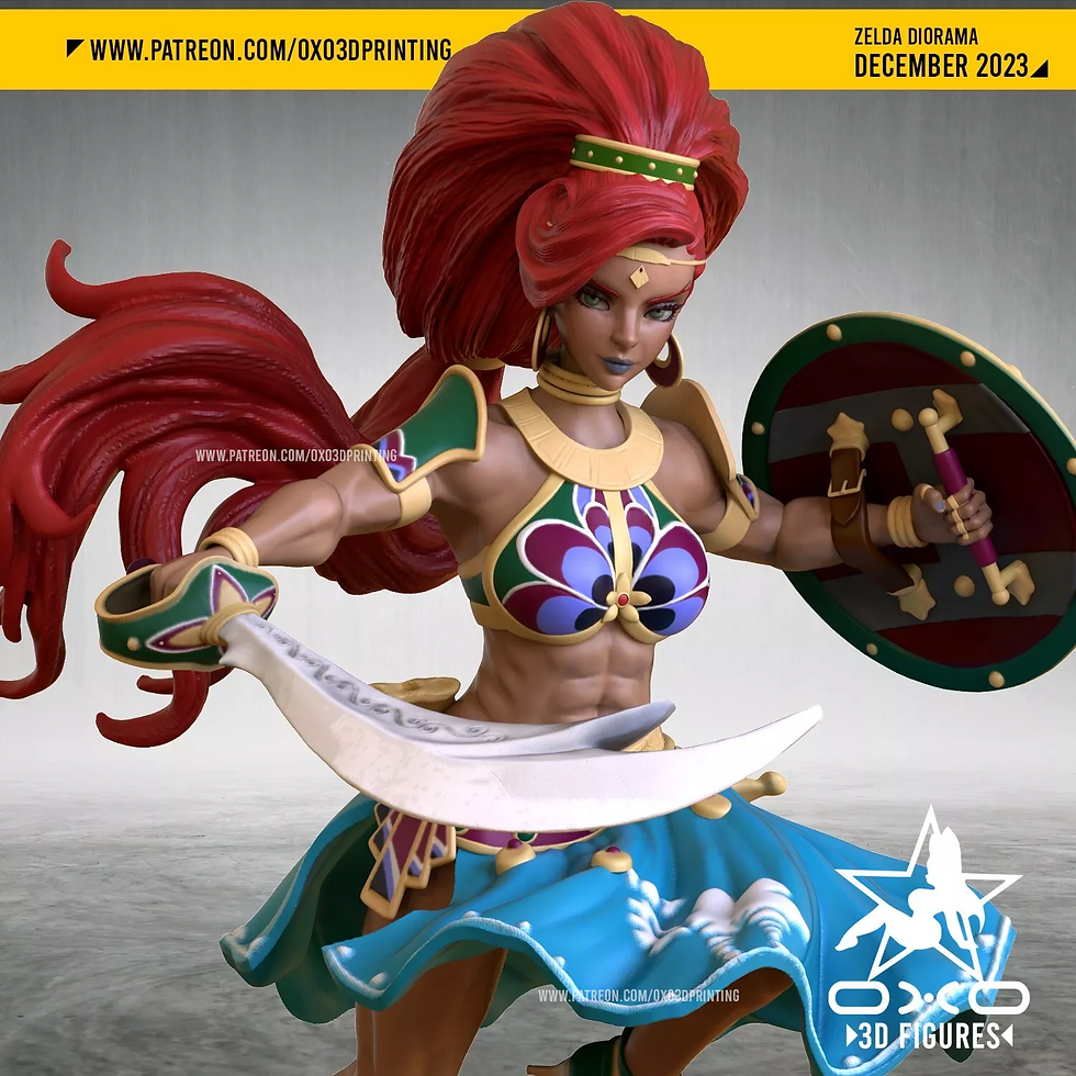 サムネイル： ゼルダ ジオラマ - 未塗装大型スケール 3D レジンプリントモデルキット 1個 + ベース - OXO