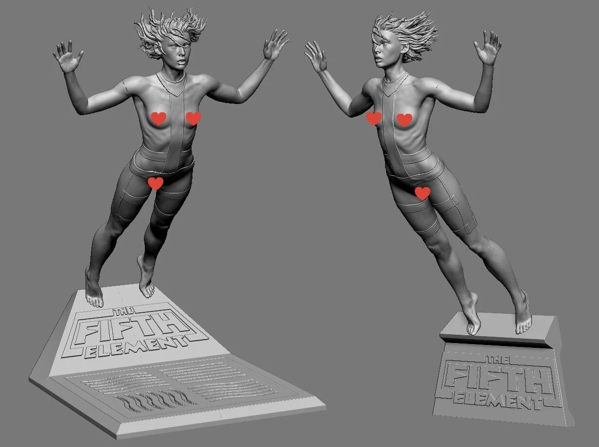 Leeloo NSFW - 1 x Unpainted Large Scale 3D Resin Printed Model Kit an Base - SS