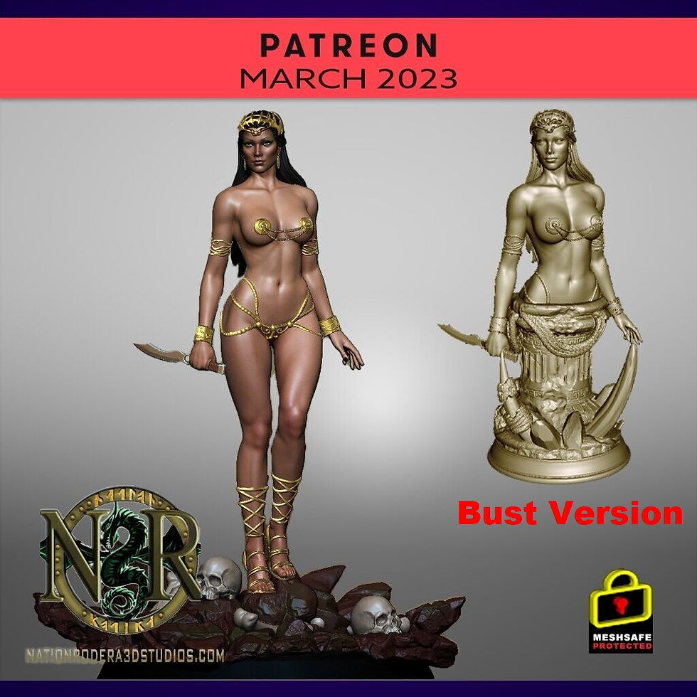 Miniaturbild: Dejah Thoris, Prinzessin des Mars – 1 x großformatiger 3D-Harzmodellbausatz + Sockel – NR