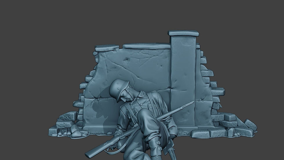 縮圖：二战德国士兵阵亡 G6 - 1 x 未上漆 3D 树脂打印比例模型 - ATJ