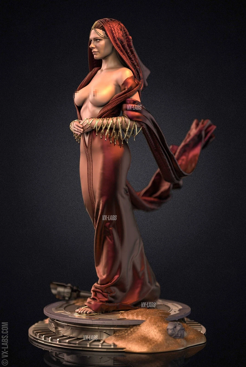 Miniatyrbild: Lady Jessica NSFW - 1 x Omålad Stor 3D-Hartstryckt Modellbyggsats + Bas - VX Labs
