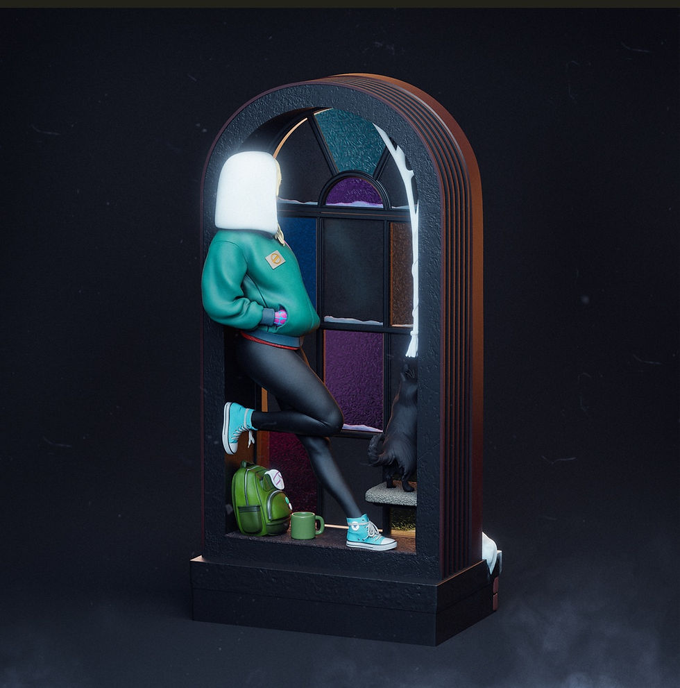 サムネイル： Spider Gwen - Ghost Spider- 1 x Unpainted Large Scale 3D Resin Printed Model Kit