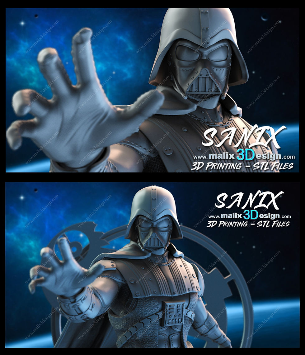 サムネイル： ダース・ベイダー - 未塗装大型3Dレジンプリントモデルキットとベース1個 - SAN