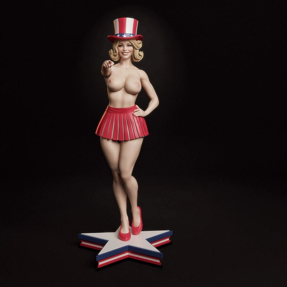 Thumbnail: All American Bombshell - NSFW - 1 x Large Scale 3D Resin Printed Model Kit - ABE