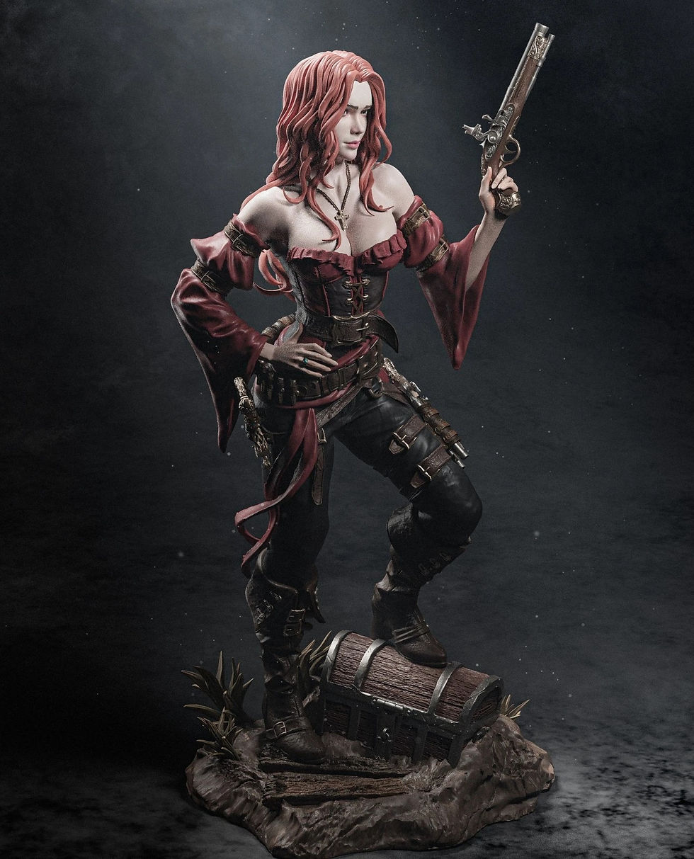 Miniatyrbild: Pirate - 1 x Unpainted Large Scale 3D Resin Printed Model Kit and Base - CA3D