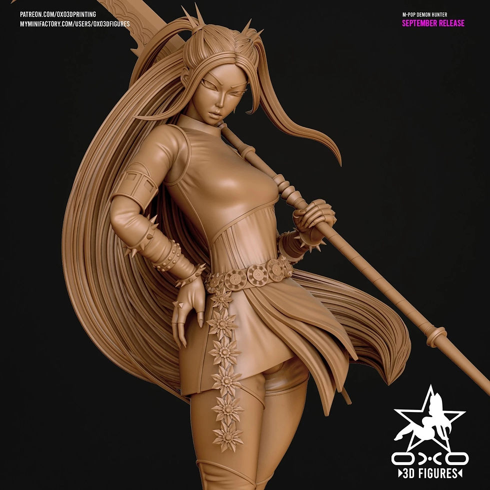 Thumbnail: M Pop Demon Hunter - 1 x Unpainted Large Scale 3D Resin Printed Model - OXO