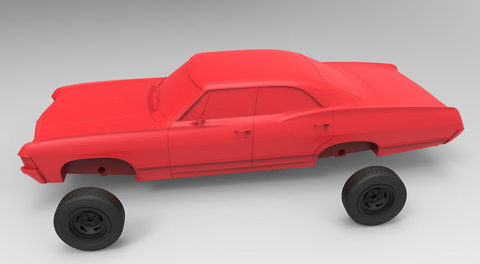 Miniatura: Chevrolet Impala 1967 - En varias escalas - Kit básico impreso en resina 3D - K3D