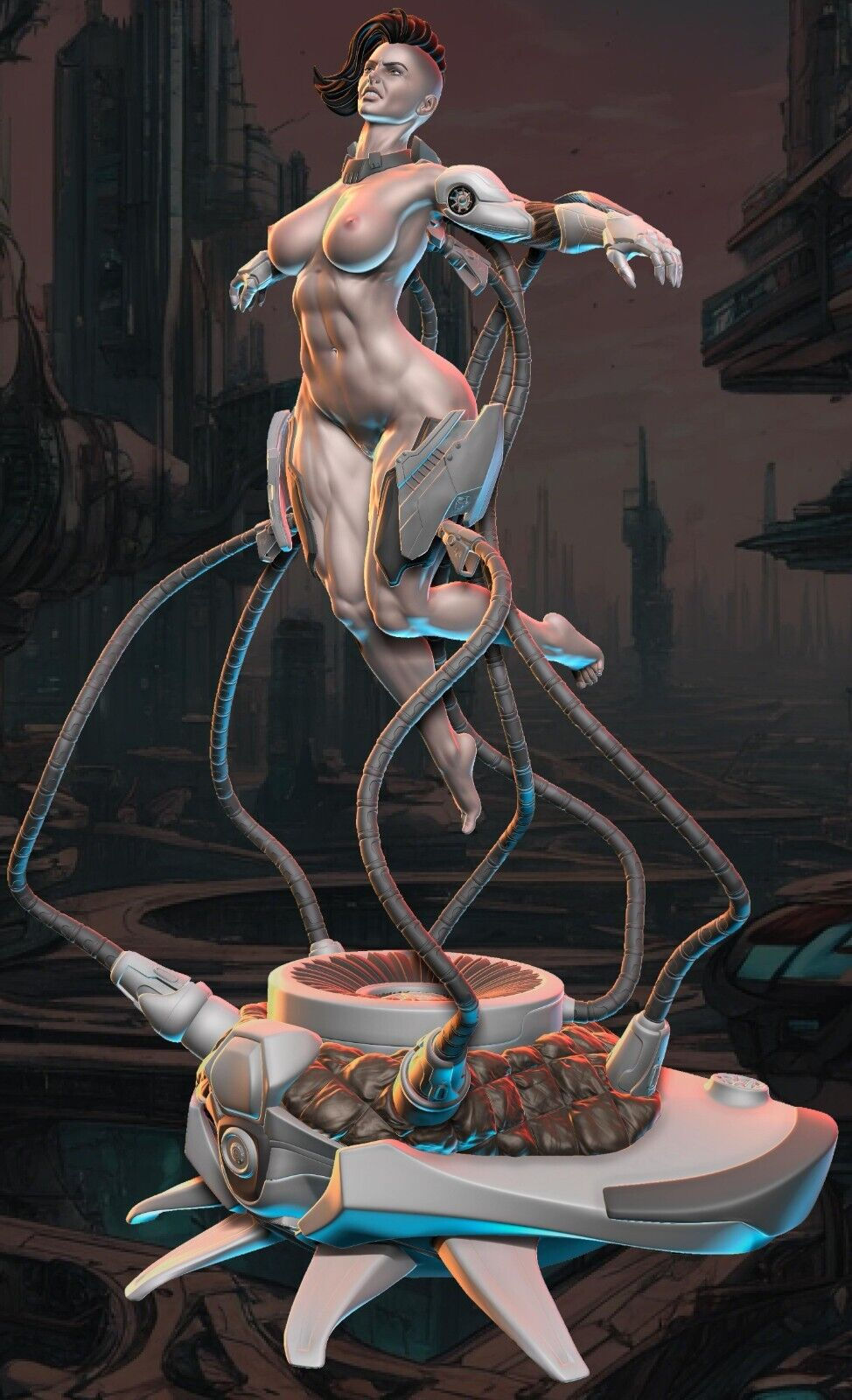 Thumbnail: Electra Renegade - NSFW - 1 x Unpainted Large Scale Resin Model Kit +Base - AMCM