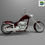 Miniatura: Motocicleta Chopper Big Dog K9 - 1 kit de modelo impreso en resina 3D sin pintar - S3D