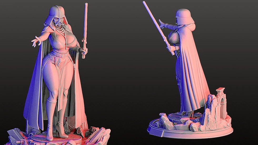サムネイル： Vader Pinup - 1 x Unpainted Unassembled 3D Resin Printed Model Kit an Base - RAL