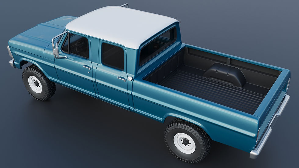 Miniature : Ford F-250 CREW CAB 1969 (conduite à droite ou à gauche) - Kit de modèle complet imprimé en 3D (type C/H/B)