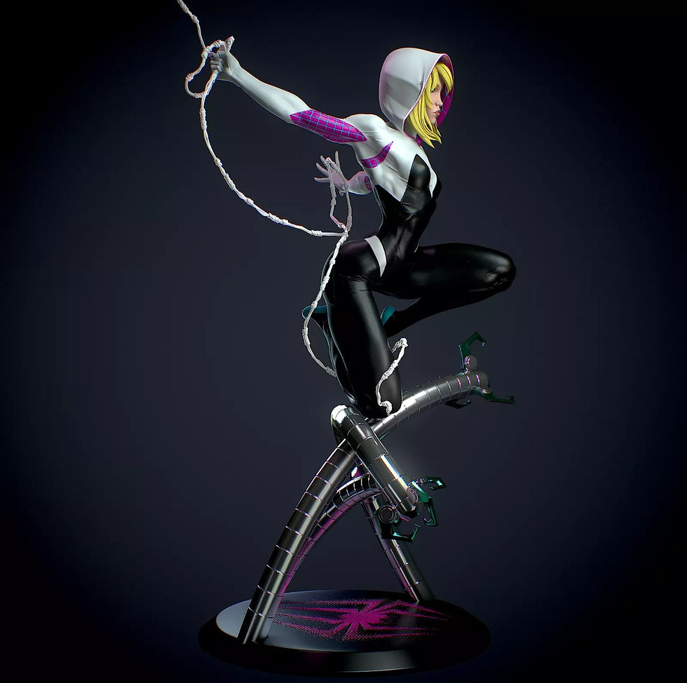 Miniatura: Spider Gwen - NSFW - 1 x Niepomalowany, duży model 3D z żywicy i podstawa - YAN