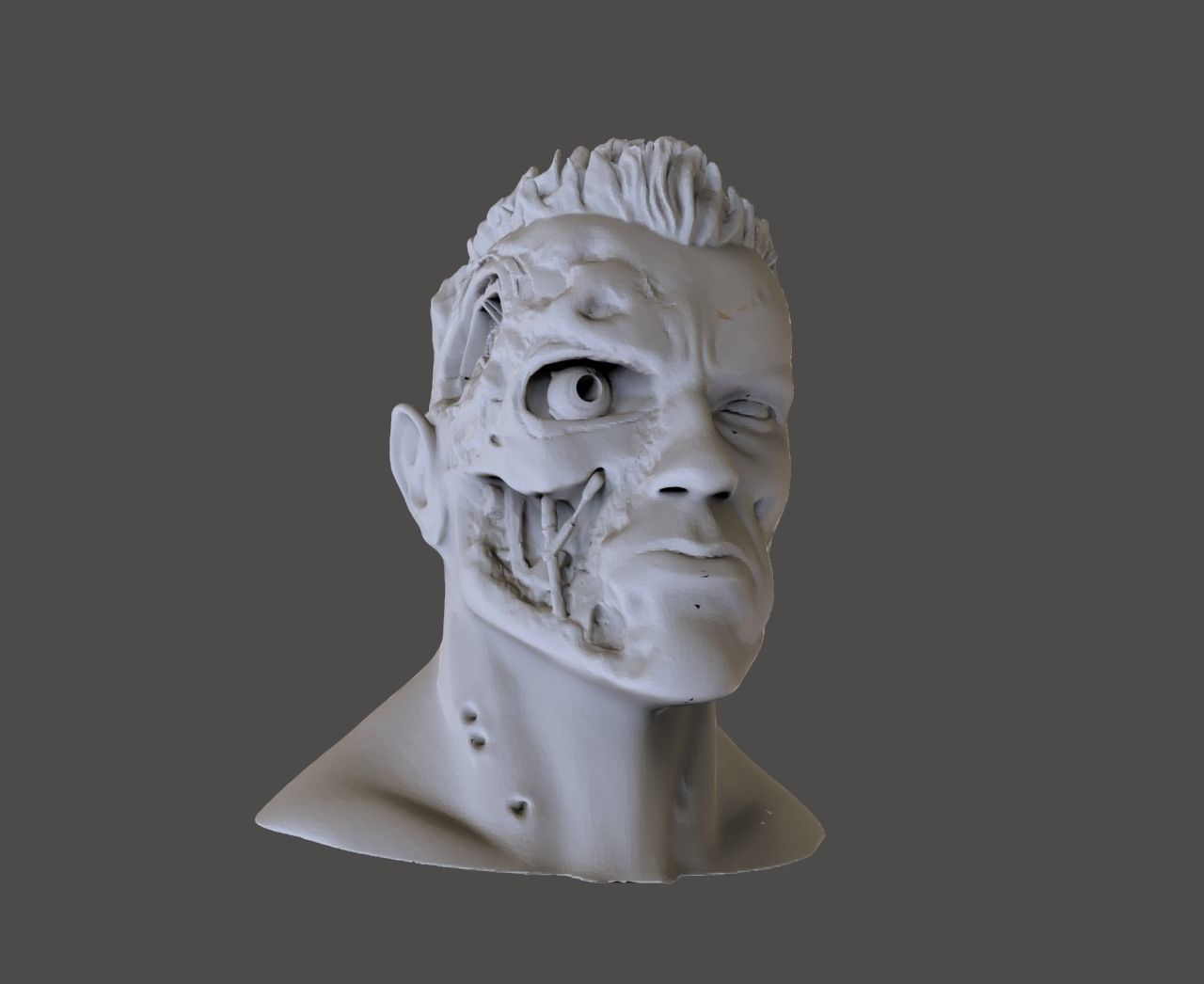 アーノルド サイボーグヘッド - 未塗装 3D 樹脂プリントモデルヘッド x 1 - OUUO