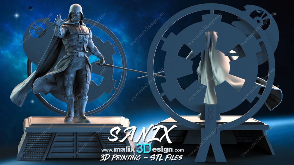 サムネイル： ダース・ベイダー - 未塗装大型3Dレジンプリントモデルキットとベース1個 - SAN