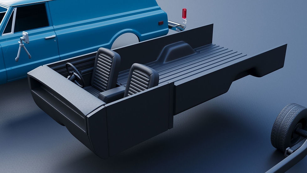 Thumbnail: Trucail Painéil Chevrolet 1970 i RHD nó LHD - Pacáiste Múnla Iomlán Priontáilte 3D C/H/B