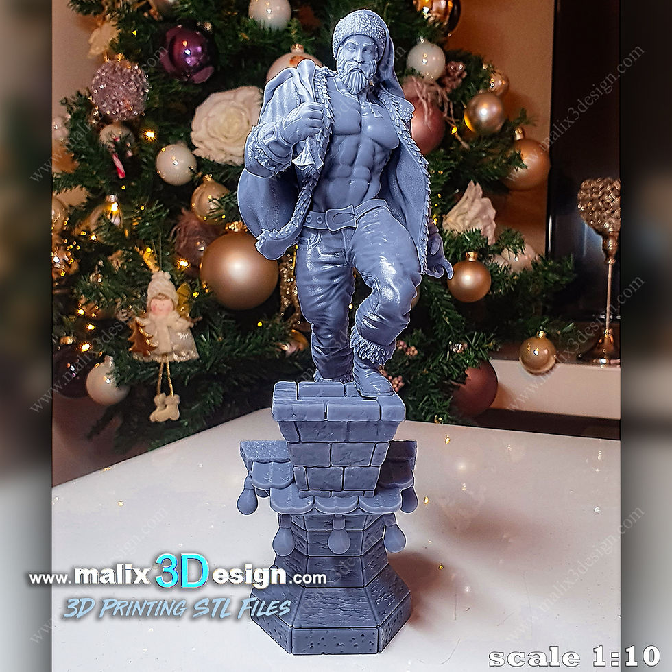 Miniatura: ŚWIĘTY MIKOŁAJ - 1 x niepomalowany, duży, 3D, żywiczny model drukowany w formie zestawu i podstawa - SAN